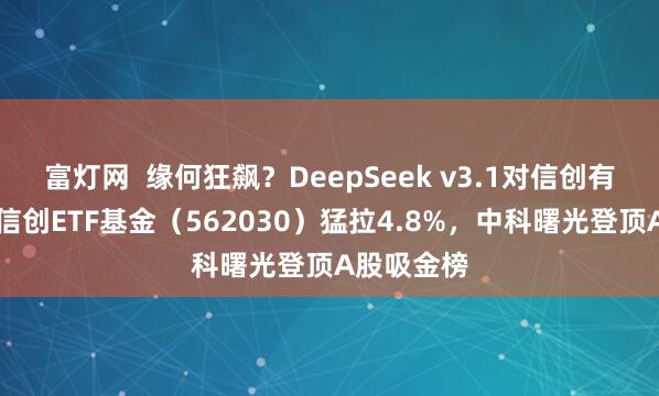 富灯网  缘何狂飙？DeepSeek v3.1对信创有何影响？信创ETF基金（562030）猛拉4.8%，中科曙光登顶A股吸金榜